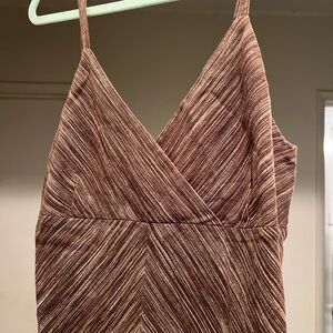 Old Navy Brown and White Striped Dress